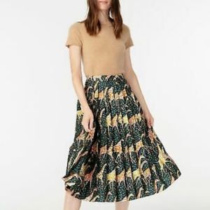 J.CREW Giraffe print pleat skirt